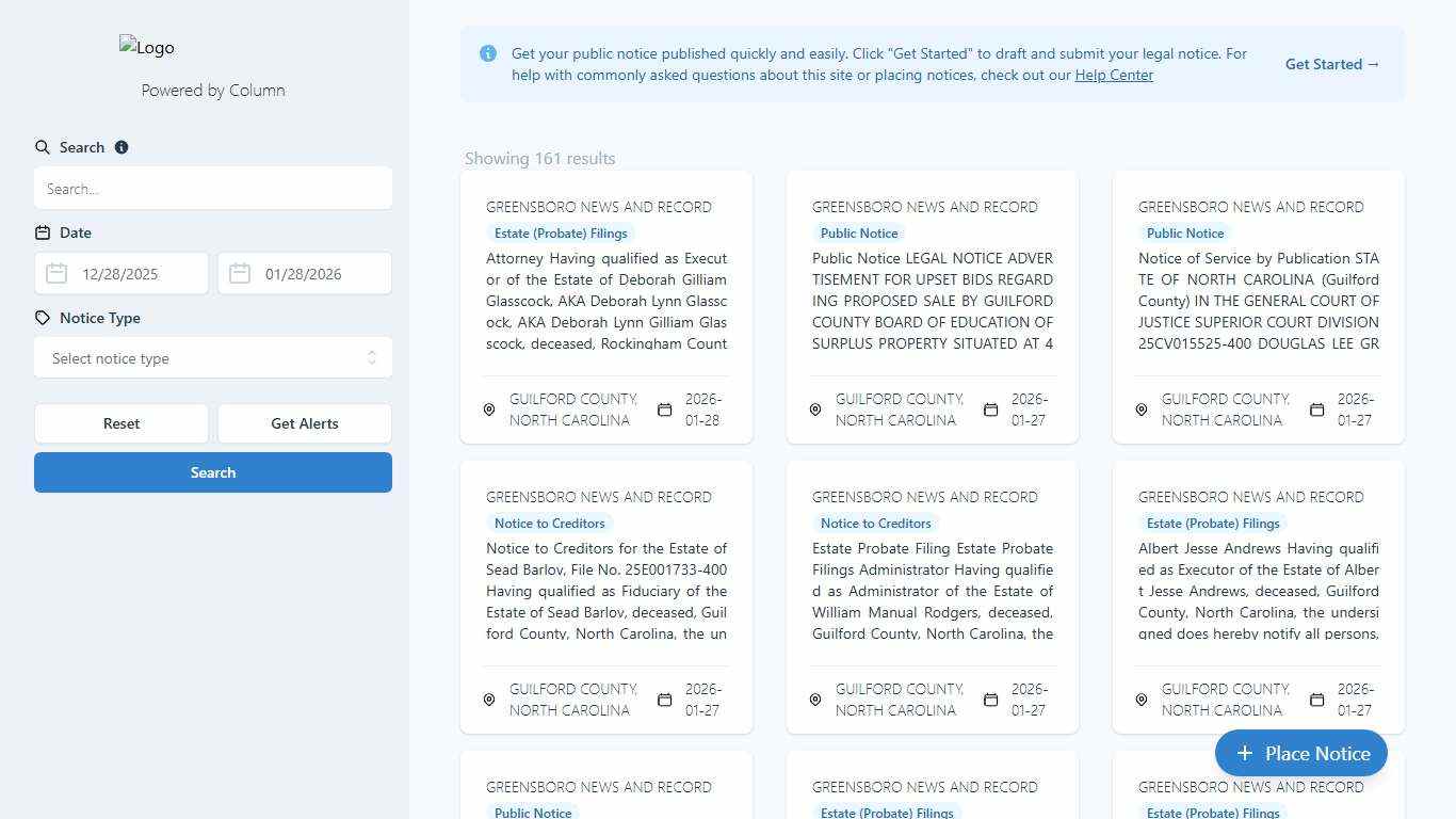 Public Notices Greensboro News and Record